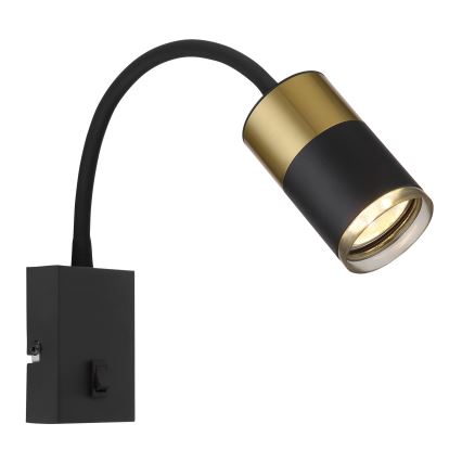 Globo - Seinäkohdevalo 1xGU10/25W/230V musta/kulta