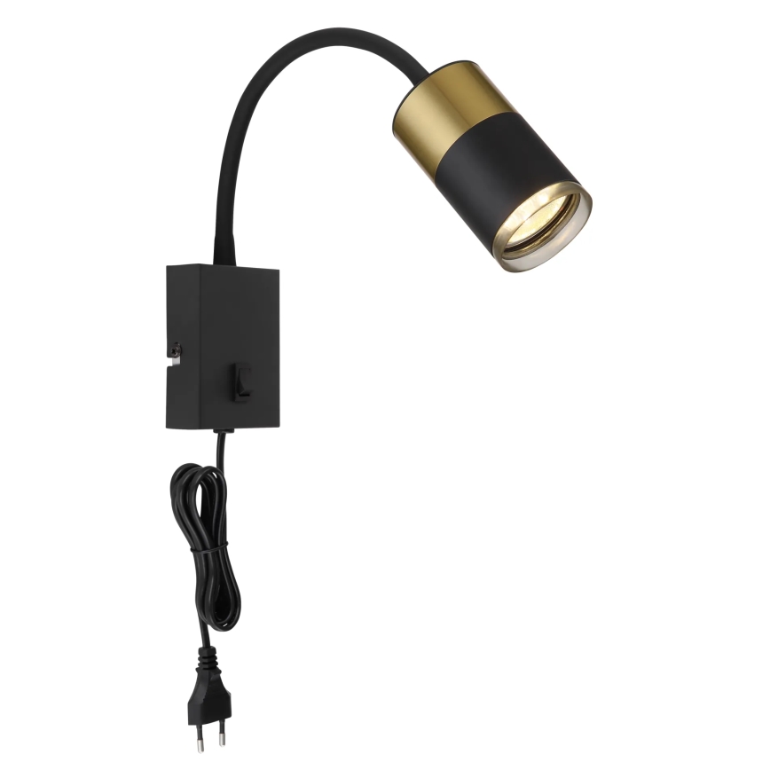Globo - Seinäkohdevalo 1xGU10/25W/230V musta/kulta