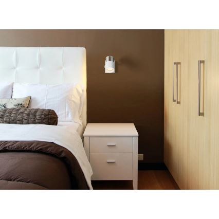 Globo - Seinäkohdevalo 1xGU10/25W/230V valkoinen/mattakromi