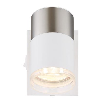 Globo - Seinäkohdevalo 1xGU10/25W/230V valkoinen/mattakromi