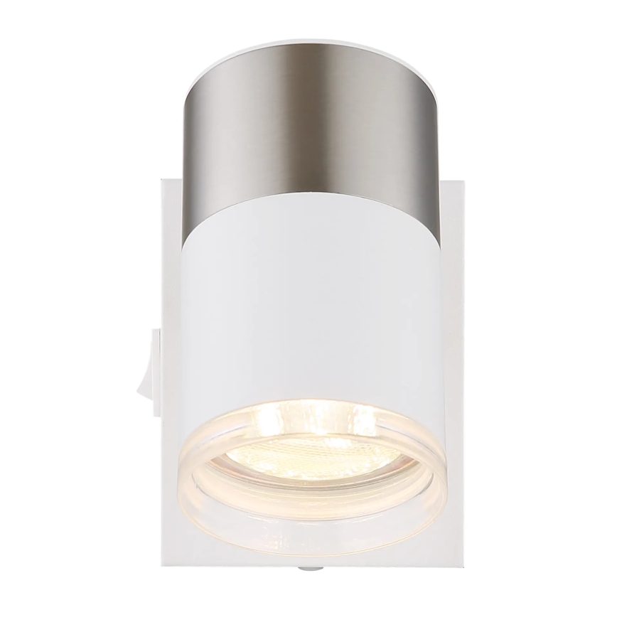 Globo - Seinäkohdevalo 1xGU10/25W/230V valkoinen/mattakromi