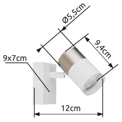 Globo - Seinäkohdevalo 1xGU10/25W/230V valkoinen/mattakromi