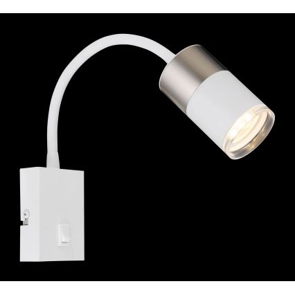 Globo - Seinäkohdevalo 1xGU10/25W/230V valkoinen/mattakromi