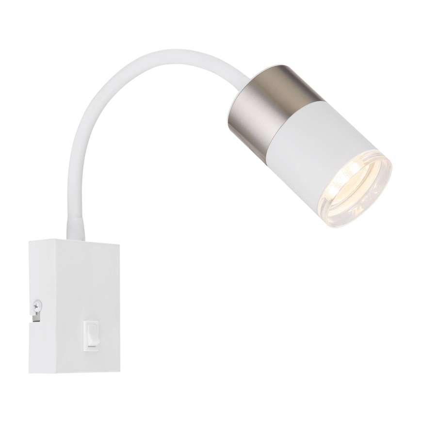 Globo - Seinäkohdevalo 1xGU10/25W/230V valkoinen/mattakromi