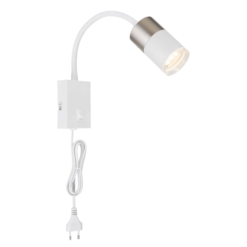 Globo - Seinäkohdevalo 1xGU10/25W/230V valkoinen/mattakromi