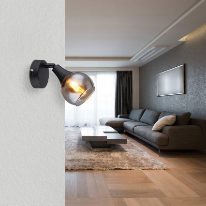 Globo - Seinäkohdevalo 1xE14/40W/230V musta