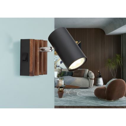 Globo - Seinäkohdevalo 1xGU10/25W/230V musta