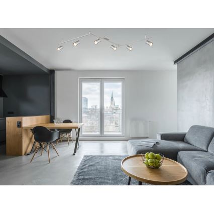 Globo - Kohdevalo 6xGU10/35W/230V mattakromi