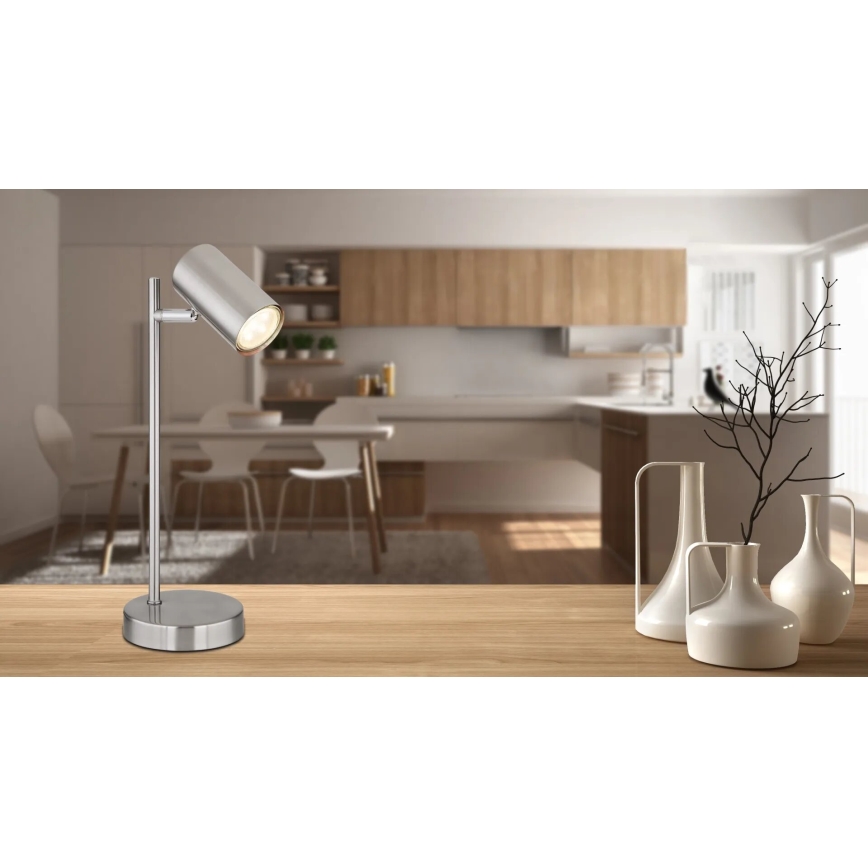 Globo - Pöytävalaisin 1xGU10/5W/230V mattakromi