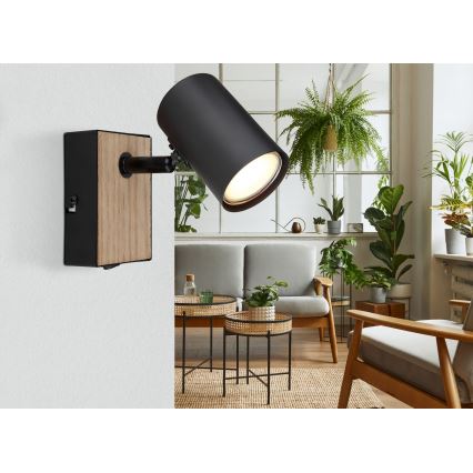 Globo - Seinäkohdevalo 1xGU10/35W/230V musta/ruskea