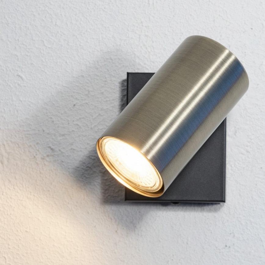 Globo - Seinäkohdevalo 1xGU10/25W/230V musta/messinki