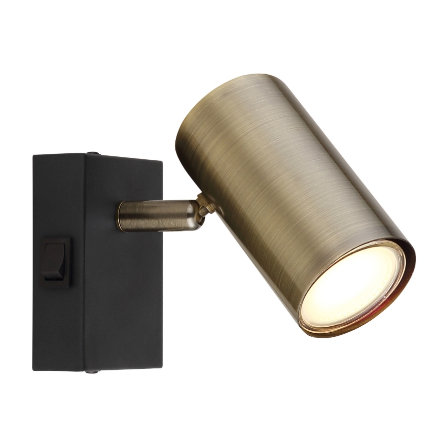 Globo - Seinäkohdevalo 1xGU10/25W/230V musta/messinki