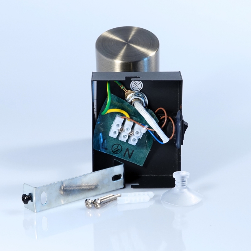 Globo - Seinäkohdevalo 1xGU10/25W/230V musta/messinki