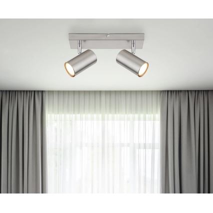 Globo - Spottivalaisin 2xGU10/35W/230V mattakromi