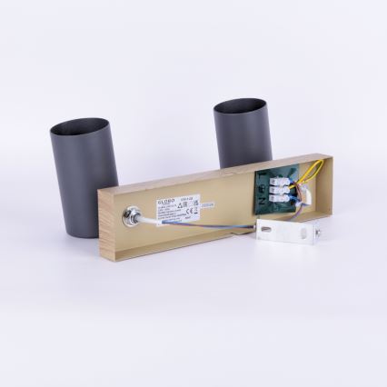 Globo - Kohdevalo 2xGU10/35W/230V harmaa/ruskea