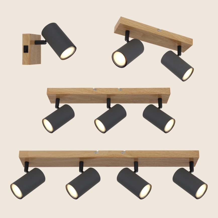 Globo - Kohdevalo 2xGU10/35W/230V harmaa/ruskea