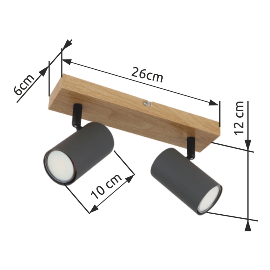 Globo - Kohdevalo 2xGU10/35W/230V harmaa/ruskea