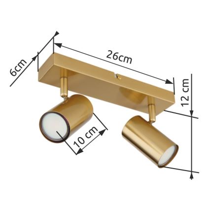 Globo - Kohdevalo 2xGU10/35W/230V kulta