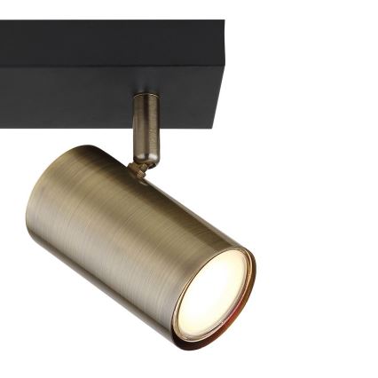 Globo - Kohdevalo 2xGU10/35W/230V musta/messinki