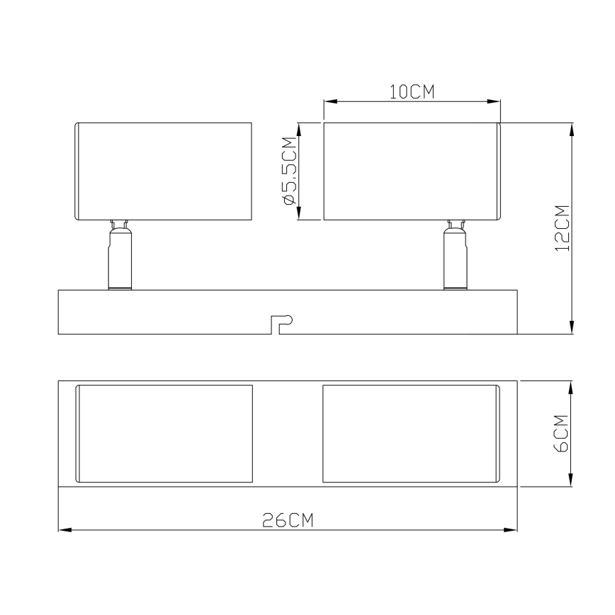Globo - Kohdevalo 2xGU10/35W/230V musta/messinki