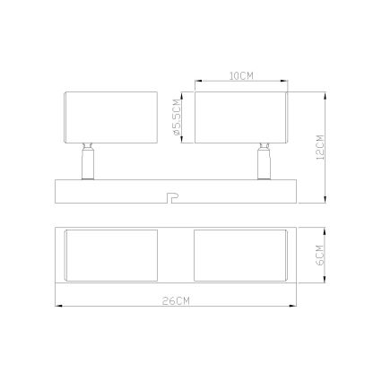 Globo - Kohdevalo 2xGU10/25W/230V oranssi