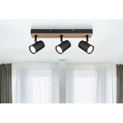 Globo - Kohdevalo 3xGU10/35W/230V musta/ruskea