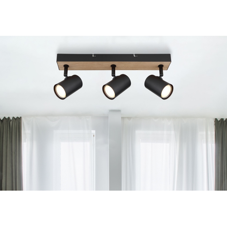 Globo - Kohdevalo 3xGU10/35W/230V musta/ruskea