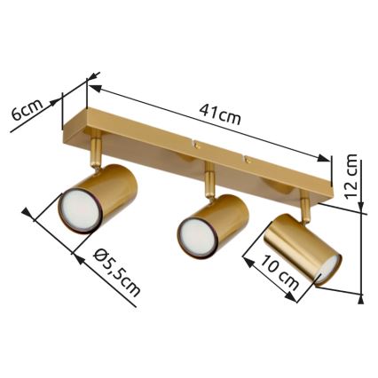 Globo - Kohdevalo 3xGU10/35W/230V kulta