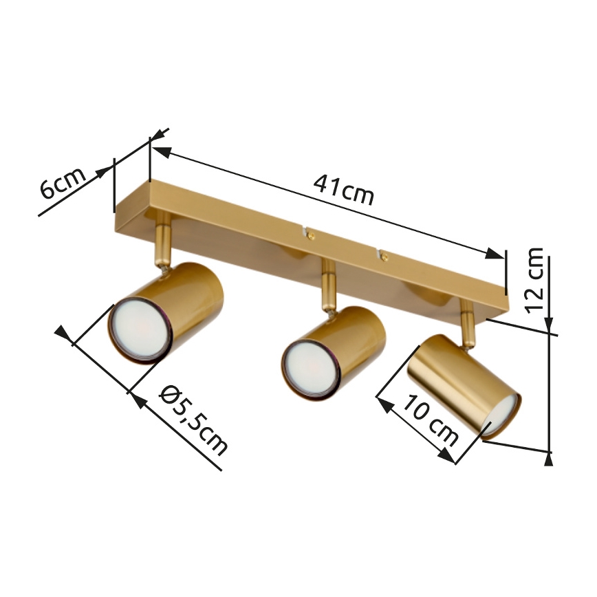 Globo - Kohdevalo 3xGU10/35W/230V kulta