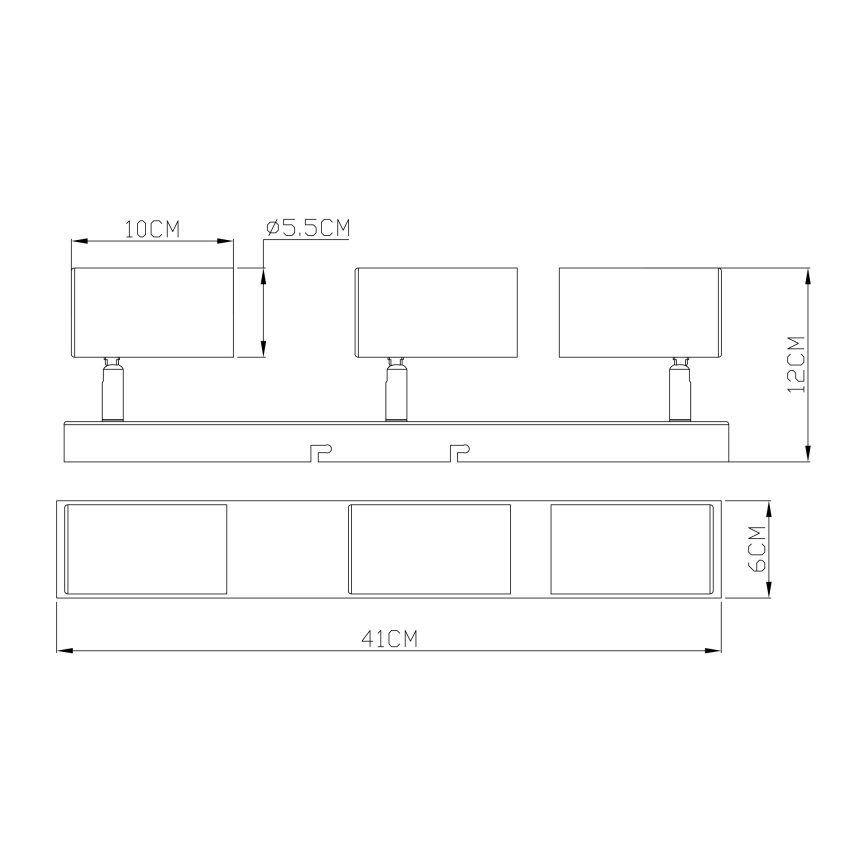 Globo - Kohdevalo 3xGU10/35W/230V musta/messinki