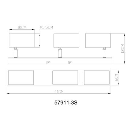 Globo - Kohdevalaisin 3xGU10/35W/230V