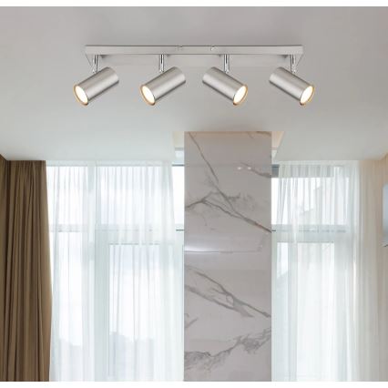 Globo - Kohdevalo 4xGU10/25W/230V mattakromi