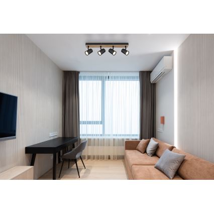 Globo - Kohdevalo 4xGU10/35W/230V musta/ruskea