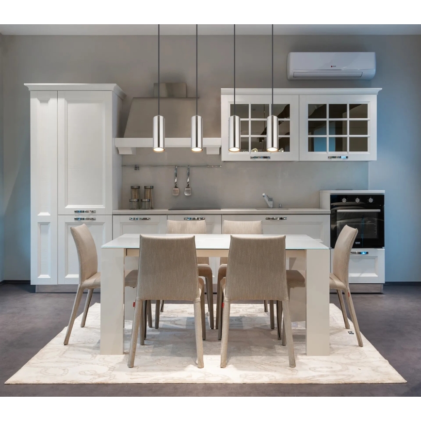 Globo - Kattokruunu johdossa 4xGU10/35W/230V mattakromi