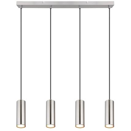 Globo - Kattokruunu johdossa 4xGU10/35W/230V mattakromi