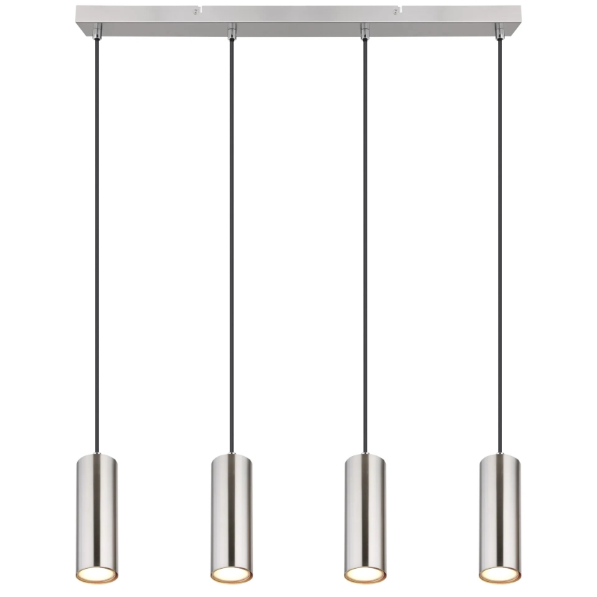 Globo - Kattokruunu johdossa 4xGU10/35W/230V mattakromi