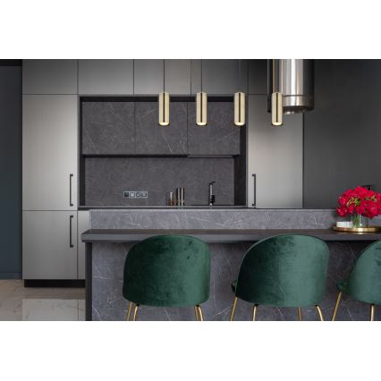 Globo - Kattokruunu johdossa 4xGU10/35W/230V musta/messinki