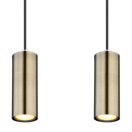 Globo - Kattokruunu johdossa 4xGU10/35W/230V musta/messinki