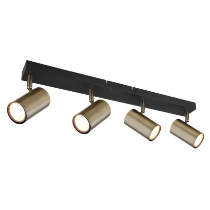 Globo - Kohdevalo 4xGU10/35W/230V musta/messinki