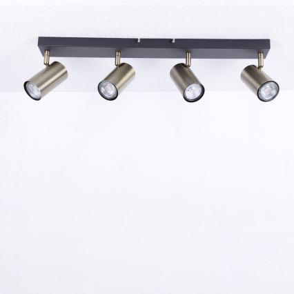 Globo - Kohdevalo 4xGU10/35W/230V musta/messinki