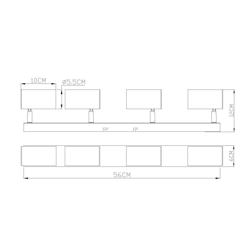 Globo - Kattokruunu johdossa 4xGU10/35W/230V oranssi