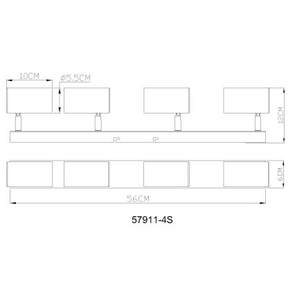 Globo - Kohdevalo 4xGU10/25W/230V