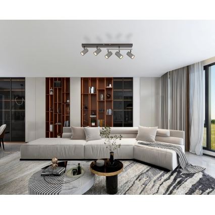 Globo - Kohdevalo 5xGU10/35W/230V harmaa