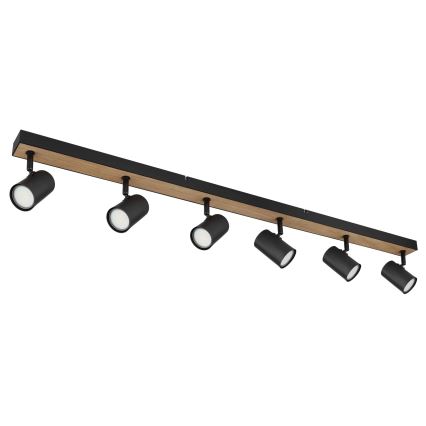 Globo - Kohdevalo 6xGU10/35W/230V musta/ruskea