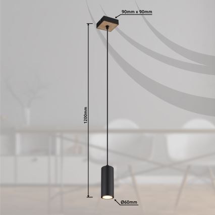 Globo - Kattokruunu johdossa 1xGU10/35W/230V musta/ruskea