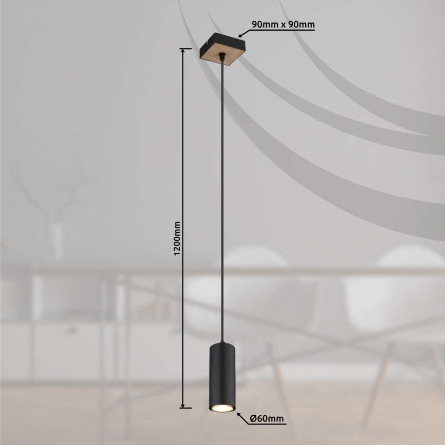 Globo - Kattokruunu johdossa 1xGU10/35W/230V musta/ruskea