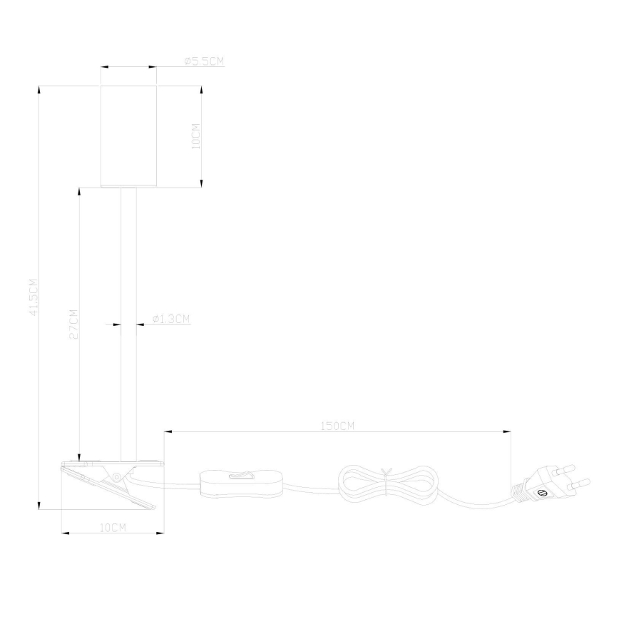 Globo - Joustava lamppu pidikkeellä 1xGU10/25W/230V musta