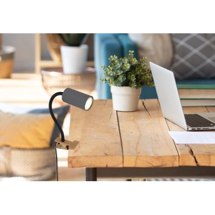 Globo - Joustava lamppu pidikkeellä 1xGU10/25W/230V harmaa/ruskea