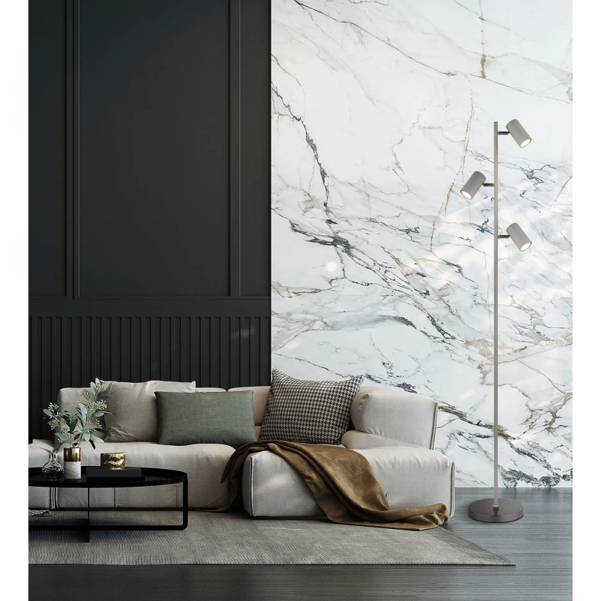 Globo - Lattialamppu 3xGU10/5W/230V harmaa