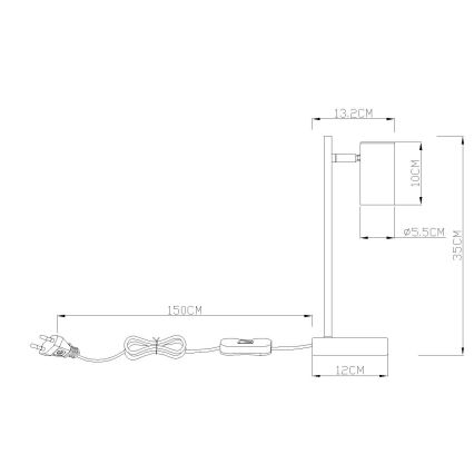 Globo - Pöytävalaisin 1xGU10/5W/230V harmaa/antrasiitti